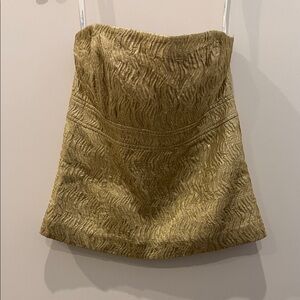 Shoshanna Gold Textured Mini Skirt